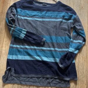 Talbots Sweater Women Small Multicolor Striped Long Sleeve Crewneck Pullover Top